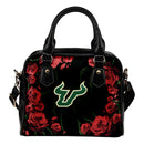 Valentine Rose With Thorns South Florida Bulls Shoulder Handbags
