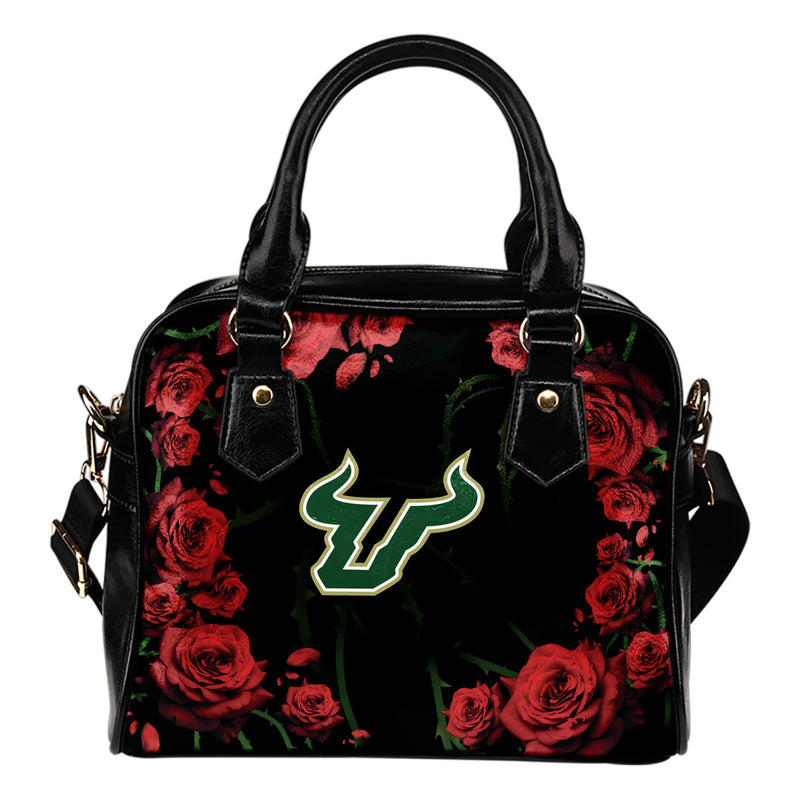 Valentine Rose With Thorns South Florida Bulls Shoulder Handbags