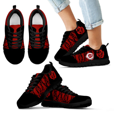 Rose Plant Gorgeous Lovely Logo Cincinnati Reds Sneakers