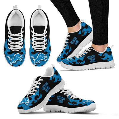 Tribal Flames Pattern Detroit Lions Sneakers