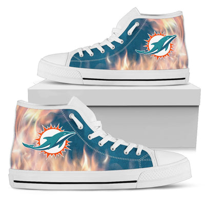 Fighting Like Fire Miami Dolphins High Top Shoes