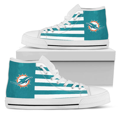 American Flag Miami Dolphins High Top Shoes