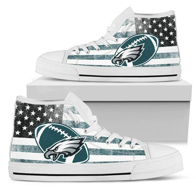 Flag Rugby Philadelphia Eagles High Top Shoes