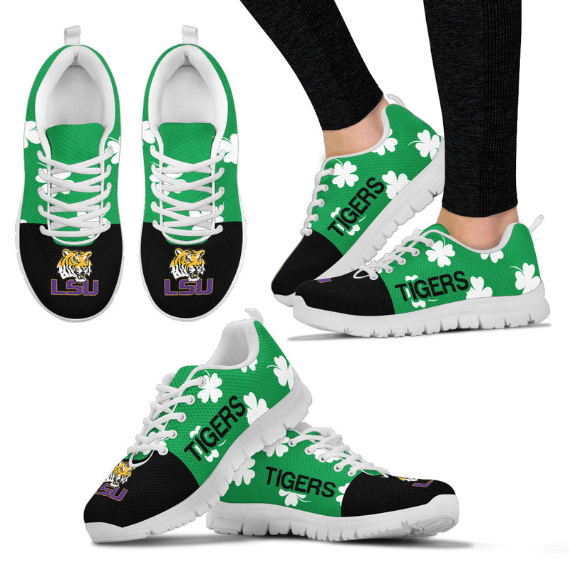 Green Color St. Patrick's Day Graceful LSU Tigers Sneakers