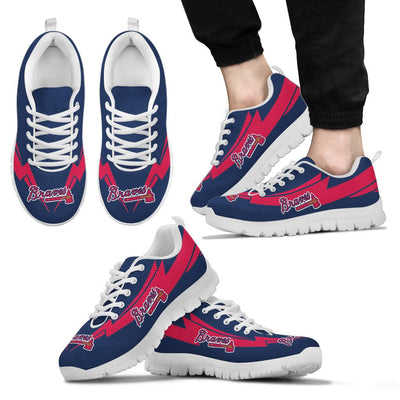 Three Amazing Good Line Charming Logo Atlanta Braves Sneakers