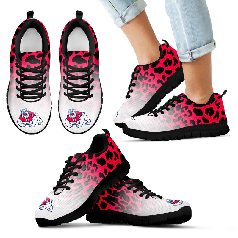 Leopard Pattern Awesome Fresno State Bulldogs Sneakers