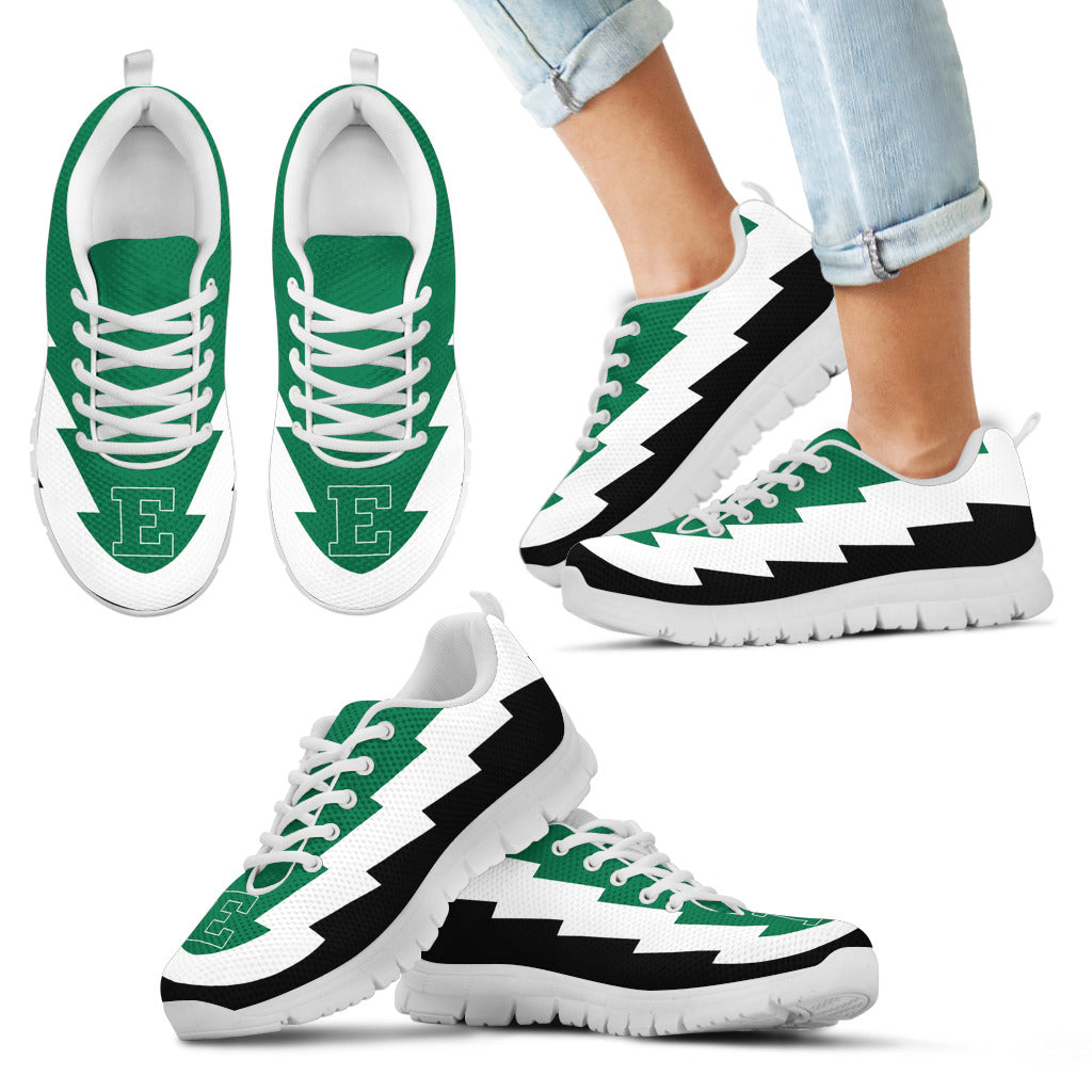 Pretty Eastern Michigan Eagles Sneakers Jagged Saws Creative Draw