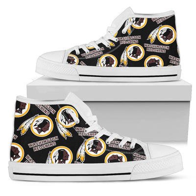 Script Logo Pattern Washington Redskins High Top Shoes