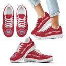 Wave Red Floating Pattern Montreal Canadiens Sneakers