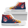 Fire Burning Fierce Strong Logo Cleveland Indians High Top Shoes