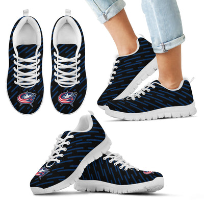 Marvelous Striped Stunning Logo Columbus Blue Jackets Sneakers