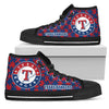 Puzzle Logo With Texas Rangers High Top Shoes