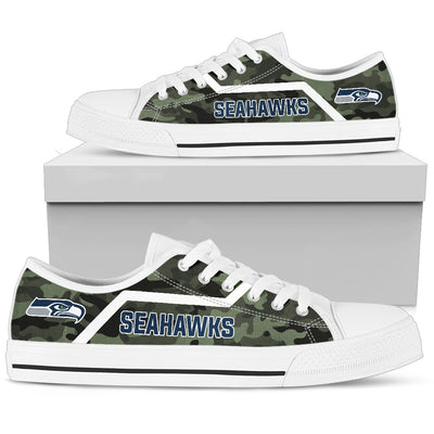 Simple Camo Seattle Seahawks Low Top Shoes