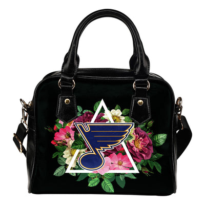 Floral Rose Valentine Logo St. Louis Blues Shoulder Handbags