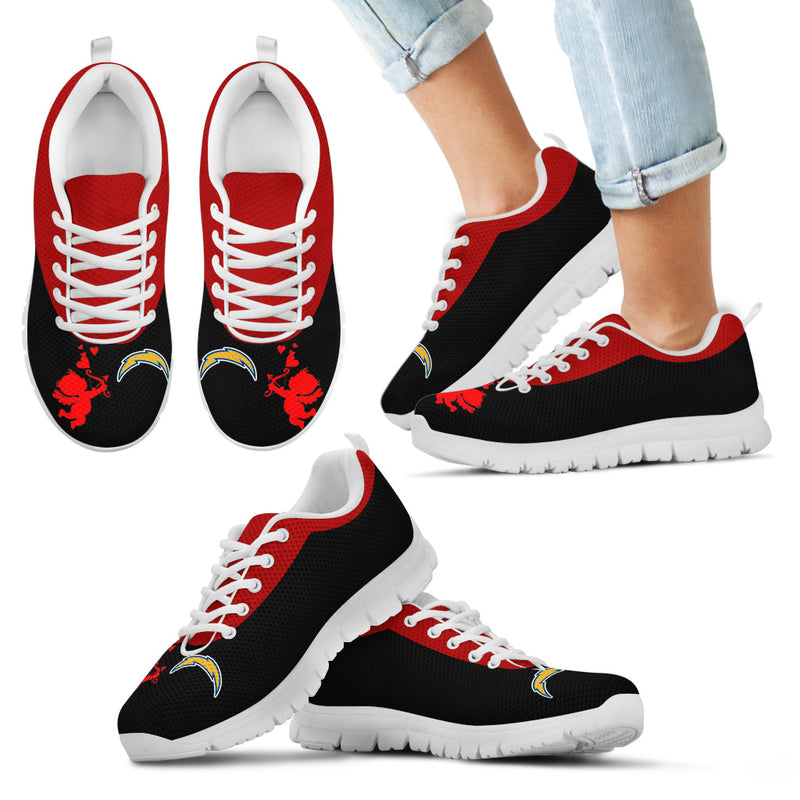 Cute Cupid Angel Background Los Angeles Chargers Sneakers