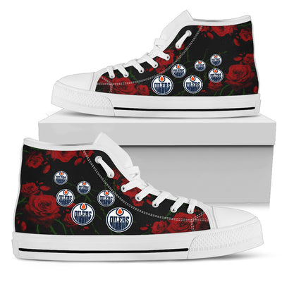 Lovely Rose Thorn Incredible Edmonton Oilers High Top Shoes