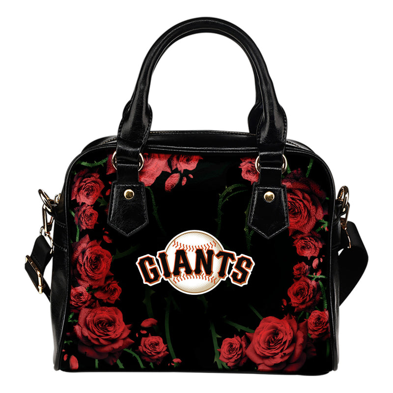 Valentine Rose With Thorns San Francisco Giants Shoulder Handbags