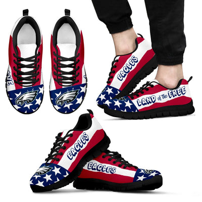 Proud Of American Flag Three Line Philadelphia Eagles Sneakers