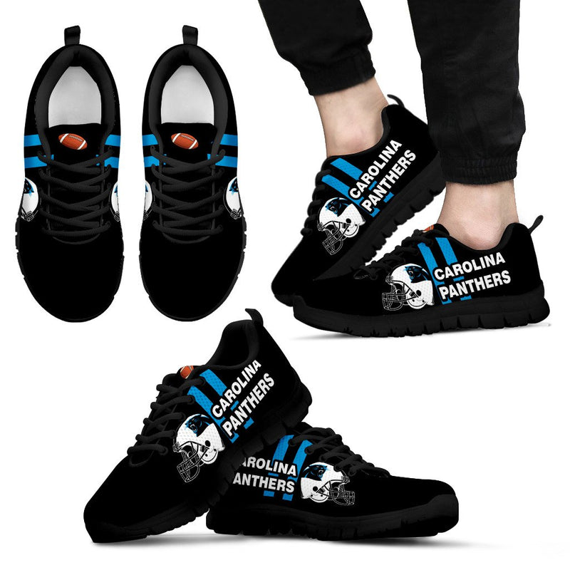 Vertical Two Line Mixed Helmet Carolina Panthers Sneakers
