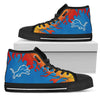 Fire Burning Fierce Strong Logo Detroit Lions High Top Shoes