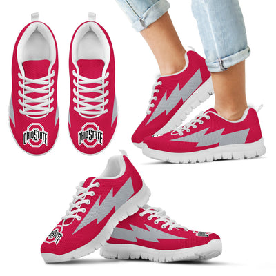 Nice Style Ohio State Buckeyes Sneakers Thunder Lightning Amazing Logo