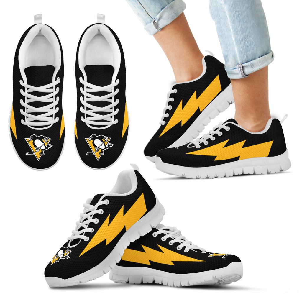 Lovely Pittsburgh Penguins Sneakers Thunder Lightning Amazing Logo