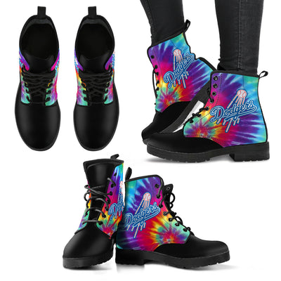 Tie Dying Awesome Background Rainbow Los Angeles Dodgers Boots