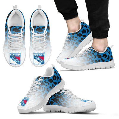 Custom Printed New York Rangers Sneakers Leopard Pattern Awesome