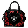 Valentine Rose With Thorns Oakland Raiders Shoulder Handbags