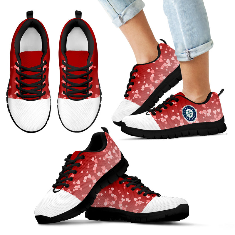 Heart Flying Valentine Sweet Logo Seattle Mariners Sneakers