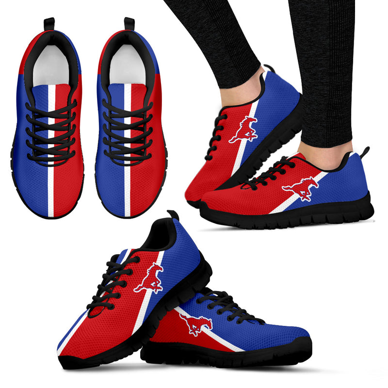 Dynamic Aparted Colours Beautiful Logo SMU Mustangs Sneakers