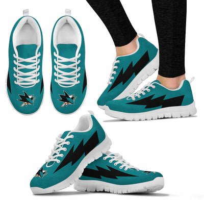 Great San Jose Sharks Sneakers Thunder Lightning Amazing Logo