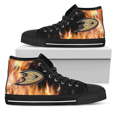 Fighting Like Fire Anaheim Ducks High Top Shoes