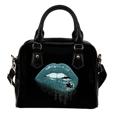 Beautiful Lips Elegant Logo San Jose Sharks Shoulder Handbags