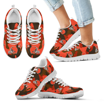 Cleveland Browns Cotton Camouflage Fabric Military Solider Style Sneakers