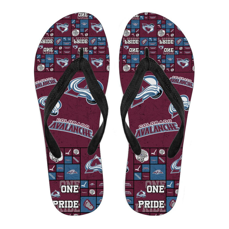 Colorful Pride Flag Colorado Avalanche Flip Flops
