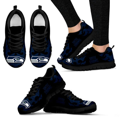 Tribal Flames Pattern Seattle Seahawks Sneakers