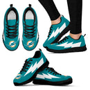 Interesting Miami Dolphins Sneakers Thunder Lightning Amazing Logo