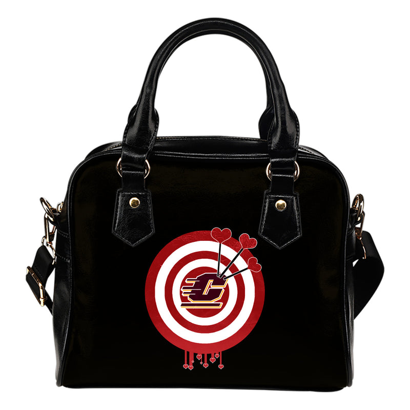 Valentine Sweet Central Michigan Chippewas Dart Couple Love Shoulder Handbags