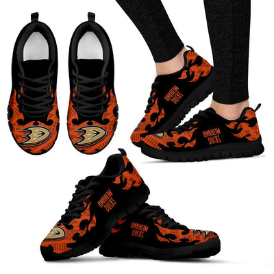 Tribal Flames Pattern Anaheim Ducks Sneakers