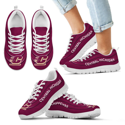 Wave Red Floating Pattern Central Michigan Chippewas Sneakers