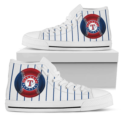 Straight Line With Deep Circle Texas Rangers High Top Shoes