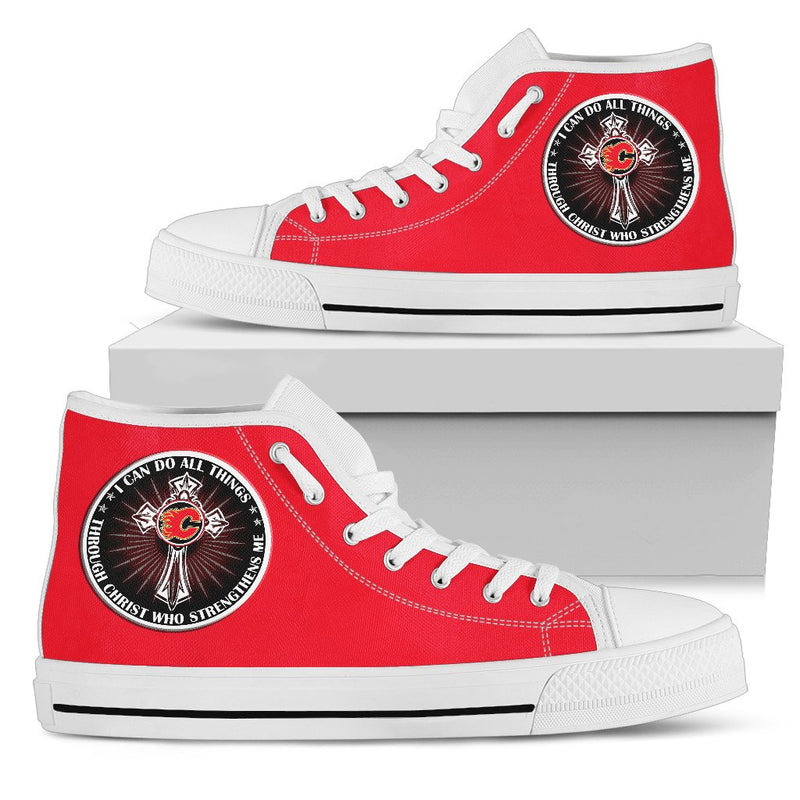 I Can Do All Things Through Christ Who Strengthens Me Calgary Flames High Top Shoes