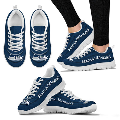 Wave Red Floating Pattern Seattle Seahawks Sneakers