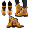 Golden Peace Hand Crafted Logo Baltimore Ravens Leather Boots