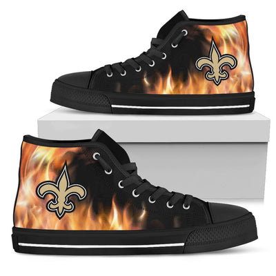 Fighting Like Fire New Orleans Saints High Top Shoes