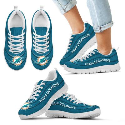 Wave Red Floating Pattern Miami Dolphins Sneakers