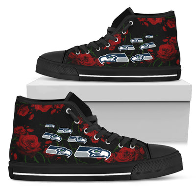Lovely Rose Thorn Incredible Seattle Seahawks High Top Shoes