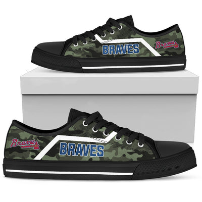 Simple Camo Atlanta Braves Low Top Shoes