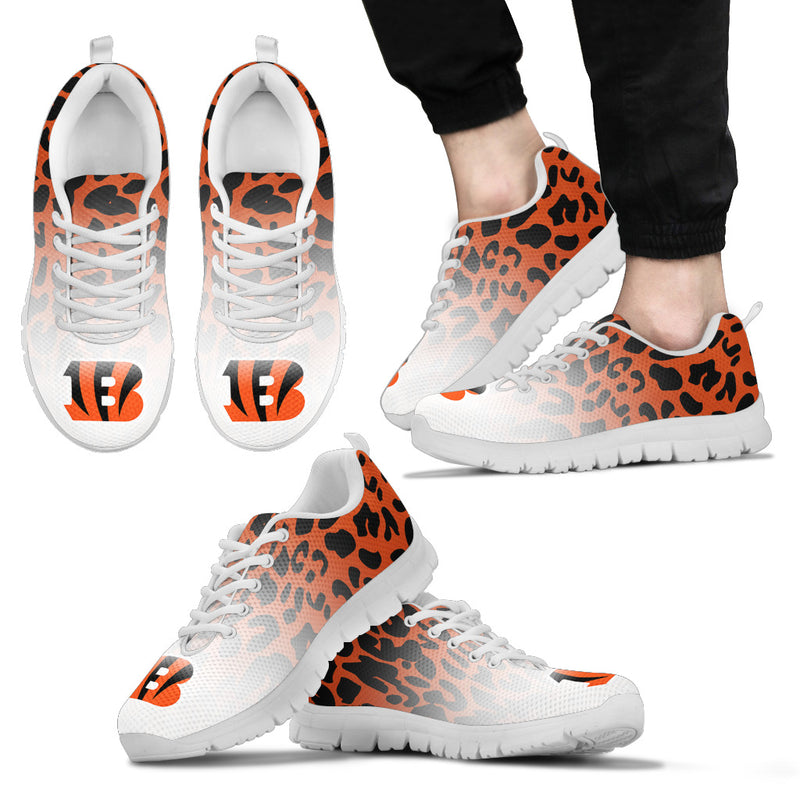 Leopard Pattern Awesome Cincinnati Bengals Sneakers